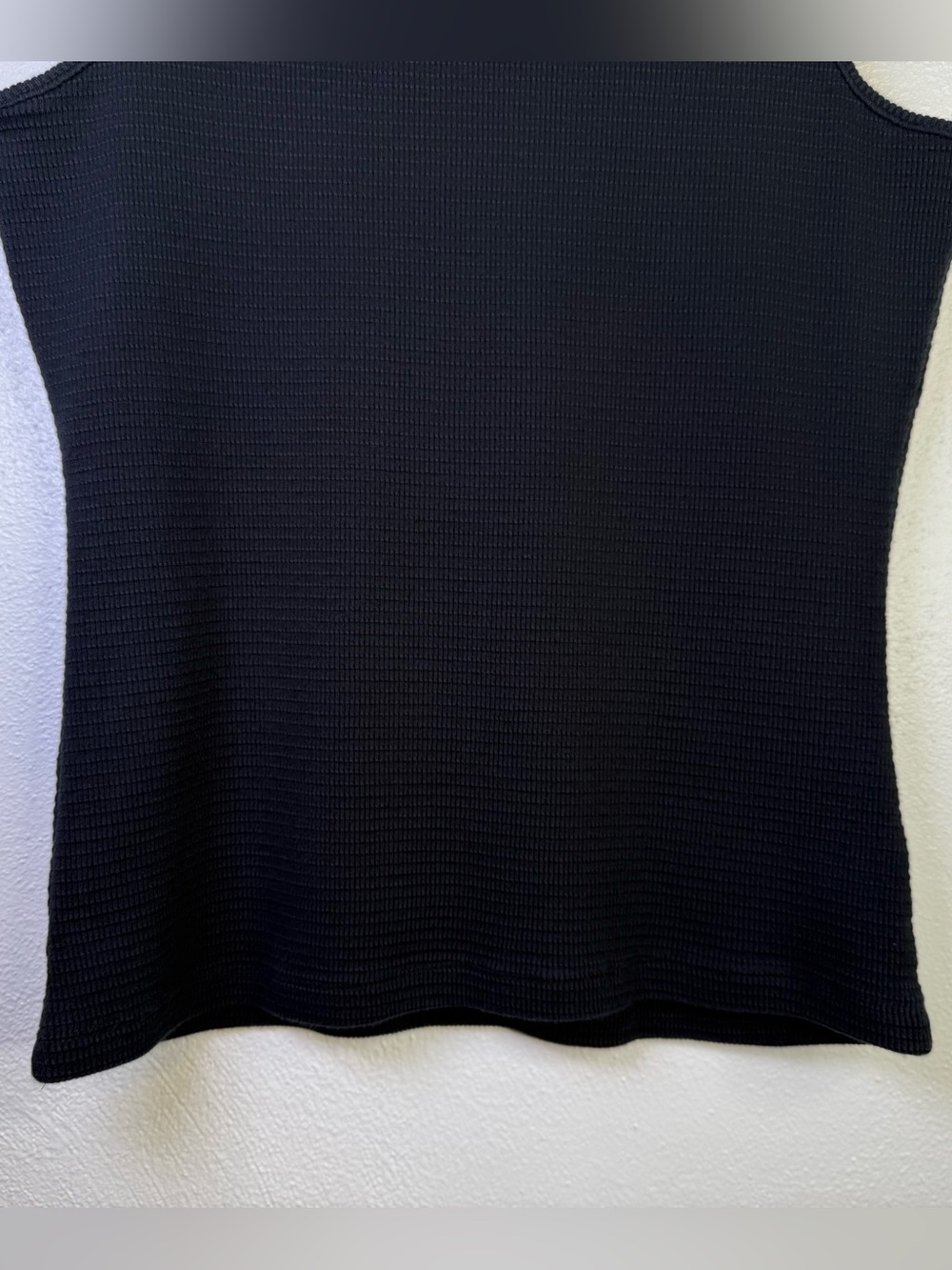 Bisou Bisou Women's Vintage Y2K Black Ribbed Knit Fitted Boho Tank Top Size XL - Picture 13 of 16